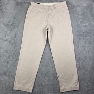Polo Ralph Lauren Preston Pants Men 34x32 Beige Classic Cotton Chino Chinos Pony